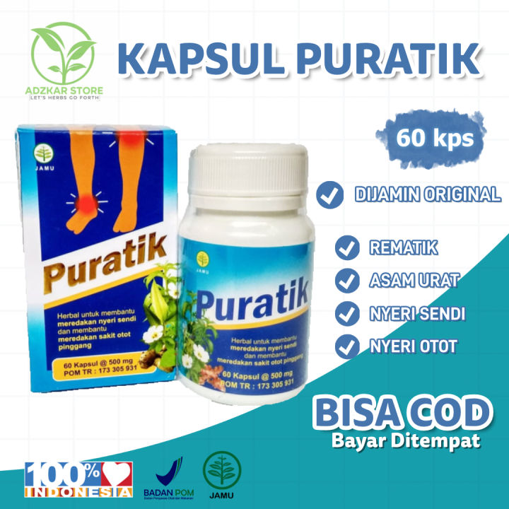 Obat Asam Urat Dan Rematik Puratik 60 Kapsul Mengatasi Nyeri Sendi Dan Lutut Paling Ampuh 0887