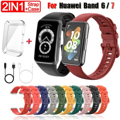 Silicone Watch Strap For Huawei Band 7 Strap Replacement Strap For Huawei Band 6 Strap Bracelet Watchband Accessories