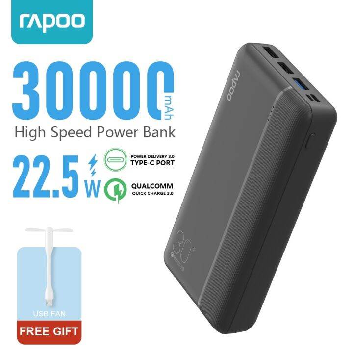 COD anker powerbank WB30pro 30000mAh Original 22.5W QC3.0 TypeC 4 Out