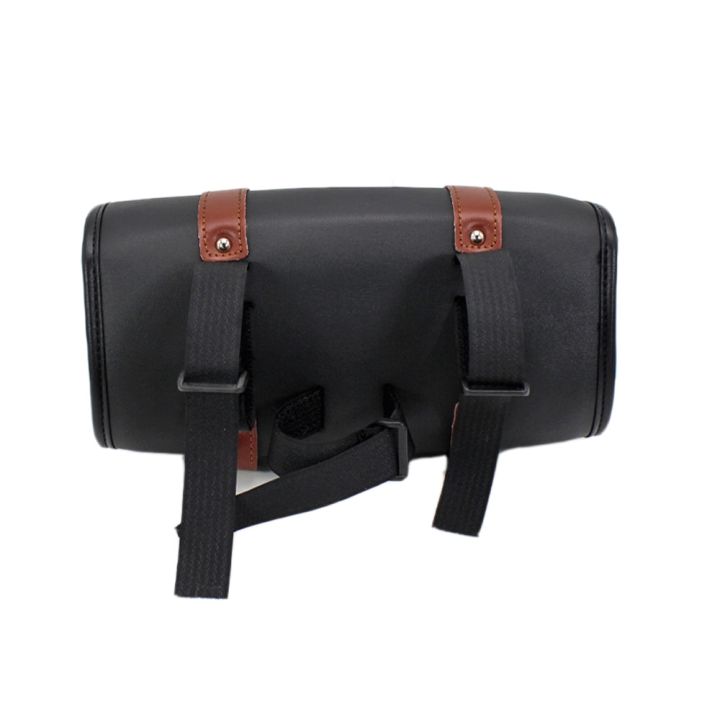 กระเป๋าหนัง-pu-สำหรับมือจับกระป๋องใส่ส้อมรถจักรยานยนต์อเนกประสงค์1ชิ้นกระเป๋าเก็บของสีดำ