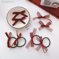 ✻❇▼ Fashion Zhixiu the same Chinese red lace bow hair tie small hair rope hairpin velvet headdress hair accessories women