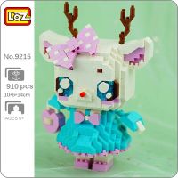 LOZ 9215 Animal World Sika Deer Girl Pet Doll Bow Skirt Bag 3D Model Mini Diamond Blocks Bricks Building Toy for Children no Box