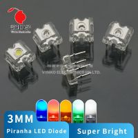 ☃☍ 10pcs 3mm F3 Piranha LED White Red Blue Green Yellow Amber Clear 3mm LED Diode Light Emitting Diode 4-pins Diodes Brightness