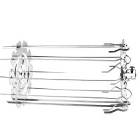 Rotary BBQ Grill Cage Roaster Rserie Skewers Needle Cage พร้อม10 Skewers Dropship