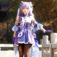 Keqing Cosplay Game Genshin Impact Costume Anime Uniform Wig Dress Clothing Halloween Party Role Play Ke Qing Outfits For Women