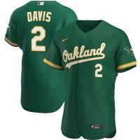 เสื้อกีฬาเบสบอล MLB Oakland Athletics Khris Davis สีเขียว สําหรับผู้ชาย