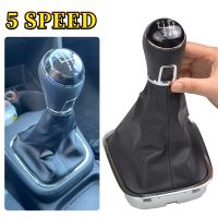 For VW Volkswagen Polo 6C 2015 2016 2017 2018 5 Speed Gear Gear Lever Stick Shift Knob With Leather Boot Car Styling