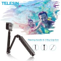 TELESIN กันน้ำ S Elfie ติดขาตั้งกล้องลอยมือจับ3 Way แขน Monopod ขั้วโลกสำหรับ GoPro 11 10 9 8 7 6 Insta360 Osmo การกระทำ