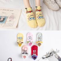 【hot sale】☊❈▦ D19 ⭐Ready Stock⭐ New Funny SpongeBob Patrick Sock Women Men Short Socks Cotton Unisex Ankle Sock