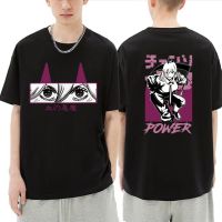 Japanese Anime Chainsaw Man Gothic Tshirt Makima Power Denji Manga Print T Shirt Mens Fashion Oversized Loose Crewneck T-shirt