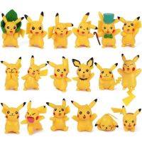 WEISH 18ชิ้น/ล็อตคอลเลกชันของเล่นขนาดเล็กการตกแต่งบ้านฟิกเกอร์ PVC Action Figure Anime โปเกมอน Pikachu ของเล่นโมเดล