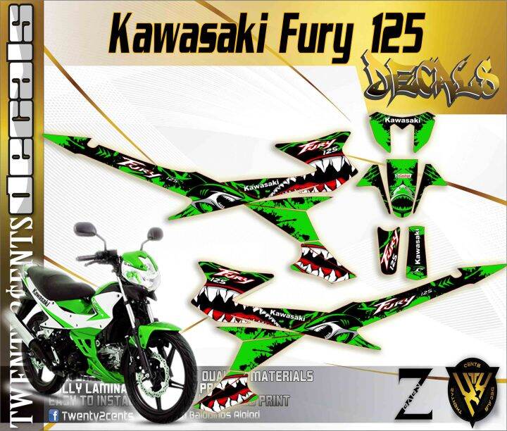 Kawasaki fury 125 Decals HighQuality Stickers shark Lazada PH