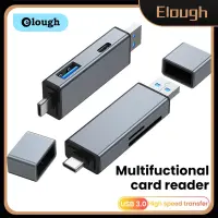 Elough 4 IN 1ตัวอ่านบัตร TF OTG อะแดปเตอร์ USB3.0แฟลชไดร์ฟการ์ดเอสดีทีเอฟตัวอ่านบัตร TF ประเภท C เพื่อ Adapter Micro SD อุปกรณ์เสริมโทรศัพท์มือถือ