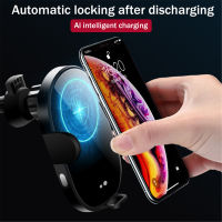 Qi Wireless Car Charger Auto Clamping Mount Fast Charging VentDashboard Mount ที่วางศัพท์ Wireless Charger Car Electronics H5