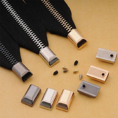 10pcs/lot Metal Zipper Stopper Zipper Tail Clip Stop Tail Plug Head with Screw DIY bag Leather Hardware Leather Craft 17mm 14mm