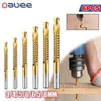 6Pcs Cobalt Drill Bits Set Spiral Metric Composite Tap Countersink Drill Bit Tap Twist Wood Drill For Cutting Drilling Slotting Drills Drivers