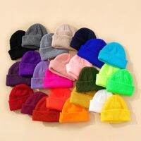 20 Colors Winter Knitted Hats Beanie for Women Black Men Hats Female Beanies for Ladies Skullcap Solid Cap Thick Hat