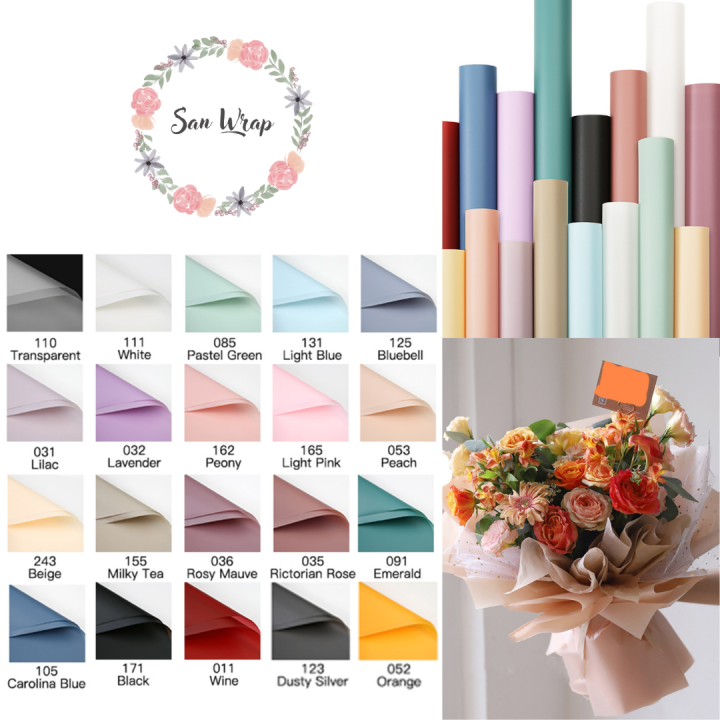 (5 Lembar) Flower Wrapping Paper Varian Polos Kertas Buket Bunga ...