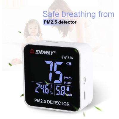 SW-825 เครื่องวัดปริมาณฝุ่น PM2.5 Detectortor แบรนด์ SNDWAY วัดอุณหภูมิ และความชื้นอากาศ ในตัว