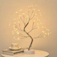 2021Fairy Led Night Light Christmas Tree Table Lamp BatteryUSB Operated Bedside Lamp For Room New Year Decor Desk Holiday Lighting