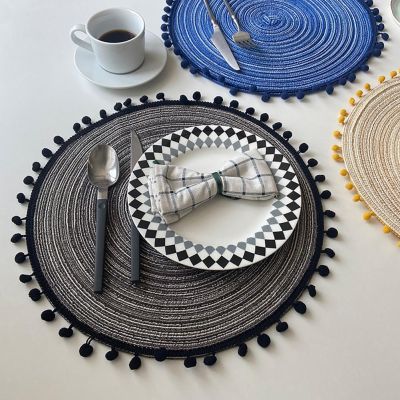 【CW】 Hot Non-slip Resistant Table Placemat Absorbent Anti-scalding Drink Coaster Handcrafted Cotton Yarn Cup