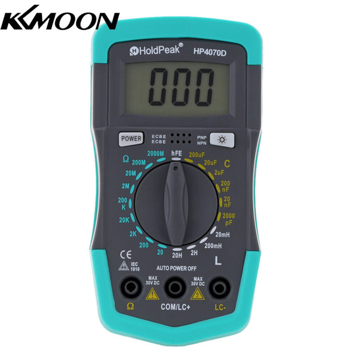 kkmoon-holdpeak-hp4070d-มินิดิจิตอลมัลติมิเตอร์ความต้านทานความจุเหนี่ยวนำทรานซิสเตอร์ทดสอบ-มิเตอร์วัดไฟ