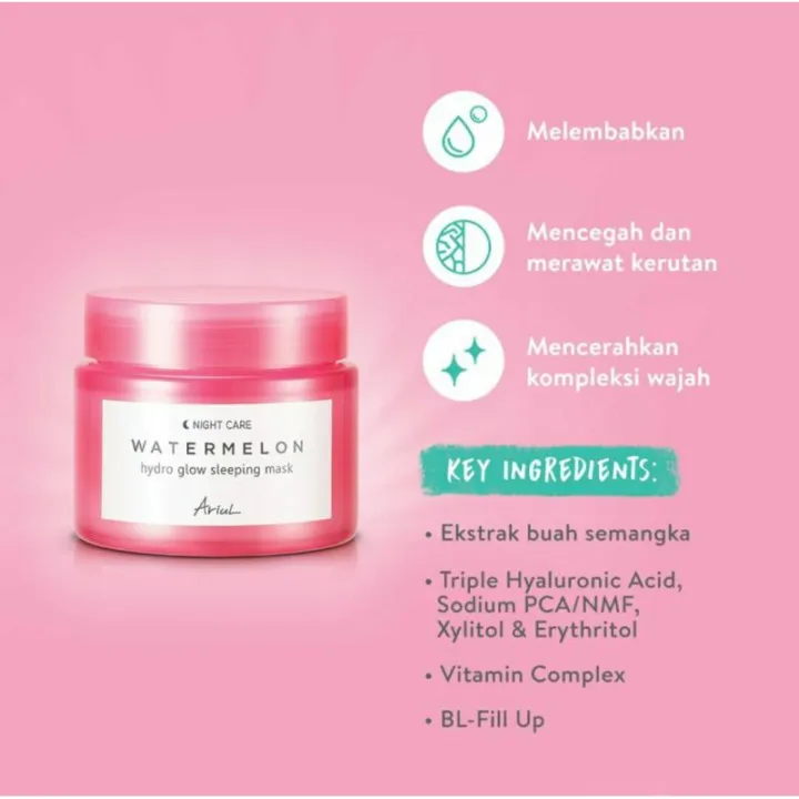 ARIUL WATERMELON HYDRO GLOW SLEEPING MASK Lazada Indonesia