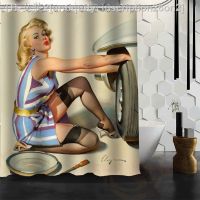 【CW】♚☌❒  Best Custom Pin Up Shower Curtain Fabric MORE SIZE WJY 52