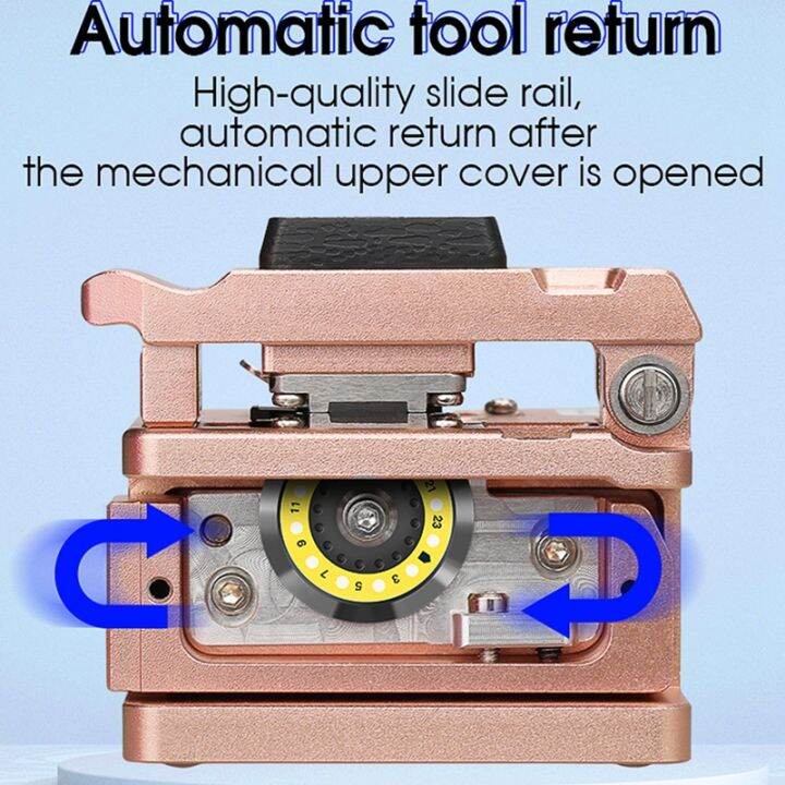 comptyco-aua-x2-high-precision-fiber-cleaver-with-waste-fiber-box-ftth-fiber-optic-cold-connection-hot-melt-cable-cutter-tools