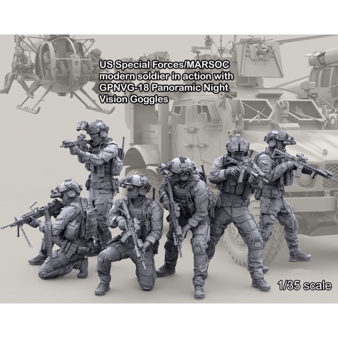 Unpainted 1/35 Modern US Navy Seals Resin Figure Model Kit Unassembled Soldier 