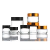 【CW】 10pcs 5G 10G 15G 20G 30G 50G Transparent Glass Jars Bottles Pots Ointment