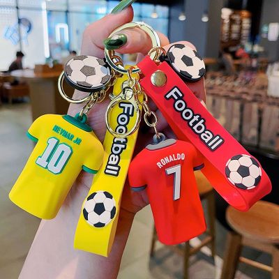 Football Jersey Keychain Cartoon Cute Doll Keyring Creative Fashion Couple Bag Ornament Key Chain Car Pendant Accessories Gift