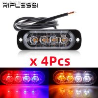 【CW】⊕❂❣  4 x Truck Strobe 12V 24V Emergency Car Flashing Flash Ambulance Motorcycle