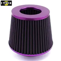 Purple Air Intake Filter 3" 76mm Universal JDM Racing Cone Airfilter Performance High Flow Tapered New Color Filtro Aria Cold