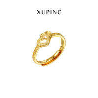 เครื่องประดับ Xuping แหวนรักแบบวินเทจแบบเรียบง่ายสำหรับผู้หญิงแหวนแต่งงานรูปหัวใจแบบปรับเปิดด้าน .