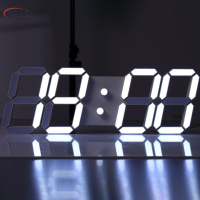 MARBIT 3D LED Digital CLOCK Wall Deco เรืองแสงโหมดกลางคืนปรับตั้งโต๊ะอิเล็กทรอนิกส์นาฬิกาผนังตกแต่งห้องนั่งเล่น LED นาฬิกา