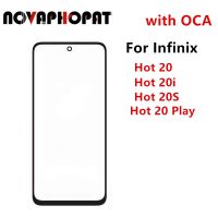 หน้าจอกระจกด้านหน้าสำหรับ Infinix Hot 20 Play 20i 20S X6826 X6827 X665C สัมผัสแผงแอลซีดีอะไหล่กระจกสำหรับซ่อม + OCA