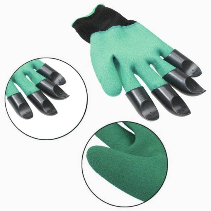 4-8-hand-claw-digging-rubber-gloves-gardening-planting-durable-labor-protection-weeding