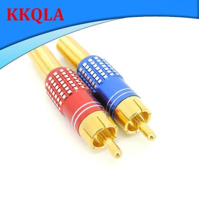 QKKQLA 270RCA gold plated RCA Male Plug Connector Solder AV Audio Video Cable Plug Adapter for Video IP Camera CCTV Camera