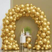 [HOT MAKXJWIGO 542] 100Pcs ใหม่ Glossy Gold โลหะ Pearl Latex บอลลูน100วัน Baby Shower หนา Chrome Metallic Globos งานแต่งงานวันเกิด Party Decor