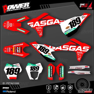 PowerZone Custom Team Graphics Backgrounds Decals Stickers Kit For GASGAS 2021 2022 2023 EC MC 006