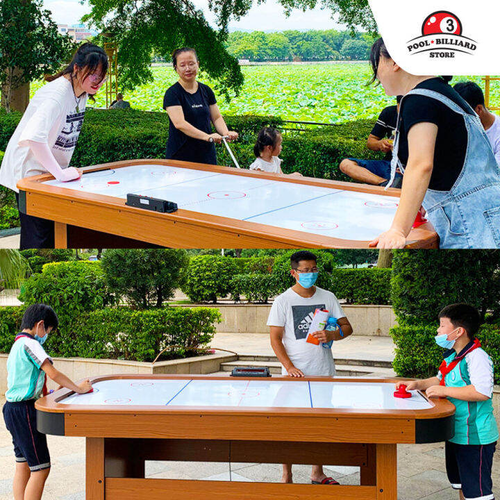 warm-up-โต๊ะแอร์ฮอกกี้-แอร์ฮอกกี้-มีลมเป่า-air-hockey-table-ลายไม้