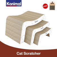 Kanimal Cat Toy ของเล่นแมว ที่ลับเล็บ ที่ข่วนเล็บแมว Triple Wall ลายหินอ่อน Size M ขนาด 40x22x16 ซม. แถมฟรี! Catnip กัญชาแมว