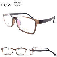 กรอบแว่นตา BOW รุ่น 8826-C6 เต็มกรอบสีน้ำตาลอมเทา น้ำหนักเบา ใส่สบาย Vintage (บริการตัดแว่นสายตาราคาถูก)