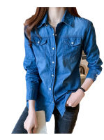 【YY】Denim shirt women 2021 spring and autumn new thin bottoming shirt jacket trend