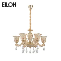 "sale"EILON โคมไฟแขวนช่อคริสตัล ขนาด 70*50cm รุ่น MD8064-6 สีทอง"ส่งด่วนทุกวัน"