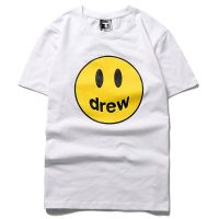 พร้อมส่ง 2020ss Drew ผลิตภัณฑ์ใหม่ Bieber ยิ้มแขนสั้นคู่ streetwear แฟชั่นเสื้อยืดฤดูร้อนเสื้อยืด [M-XL]