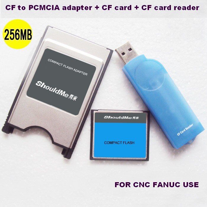 อะแดปเตอร์การ์ดพีซีเอ็มซีไอเอการ์ด CF 256MB ไปยังเครื่องอ่านบัตร CF คอมโบ3 In 1สำหรับการใช้หน่วยความจำ Fanuc ในอุตสาหกรรม