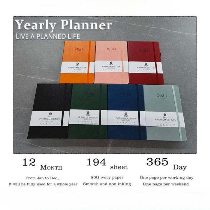 2024-english-yearly-calendar-365-days-schedule-study-planner-notebook-planner-study-monthly-plan-daily-office-planner