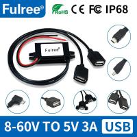 ไมโคร USB ขนาดเล็กพิมพ์ C 12 V 24V 36V 48V ถึง5 V 3A 15W DC Step Down ตัวแปลงไฟฟ้าลงโทรศัพท์ในรถยนต์อะแดปเตอร์ชาร์จในรถยนต์12 Volt ถึง5 Volt